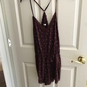 Maroon Floral Romper